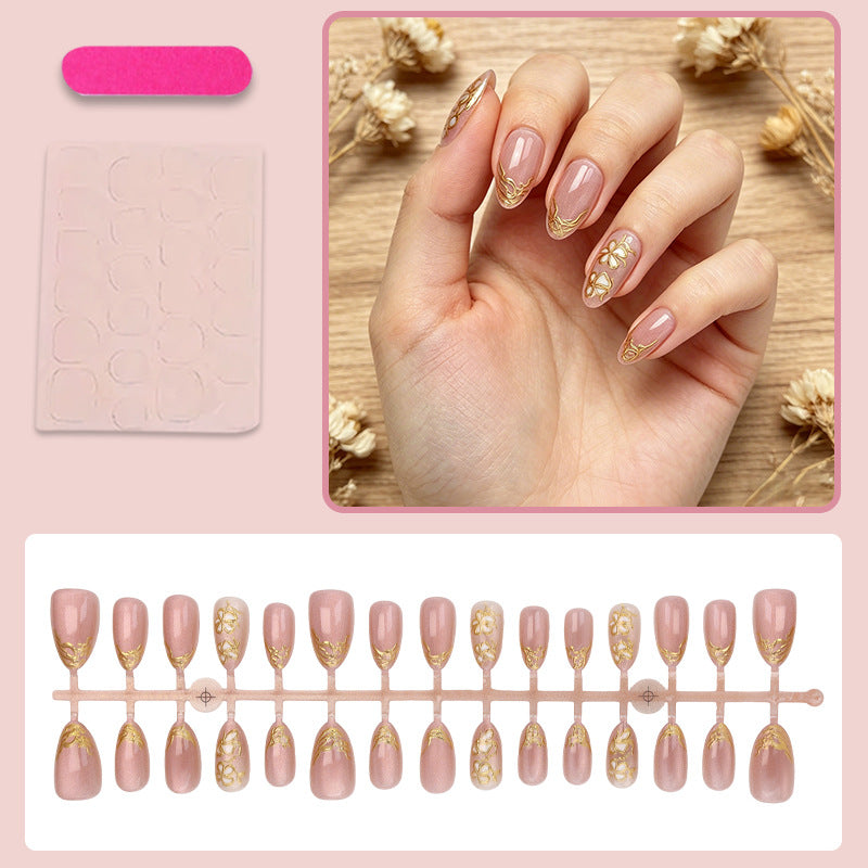 Artificial nail set with elegant flower details Kalsten