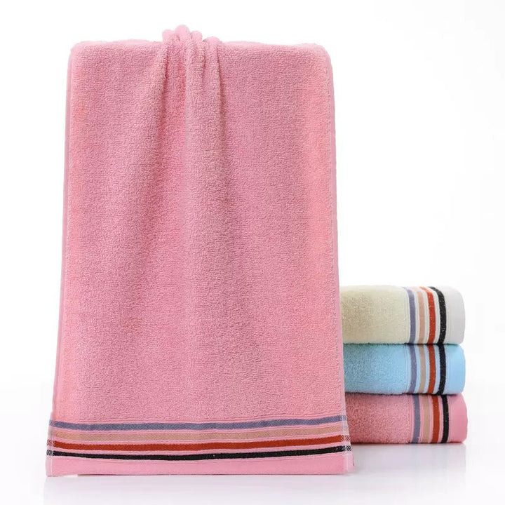 Premium Terry Bath Towel With Elegant Striped Border Kalsten