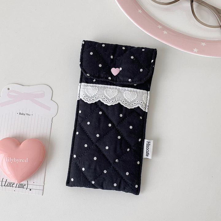 Quilted Heart Detail Pencil Case Kalsten