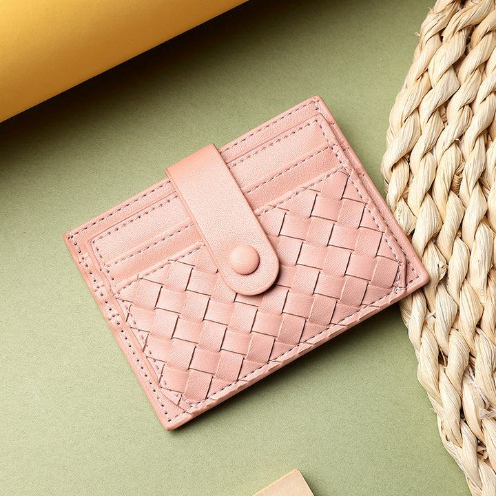 Woven Leather Credit Card Holder
