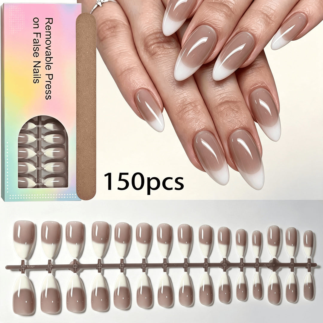 Elegant Gradient French Tip Press-On Nails Kalsten