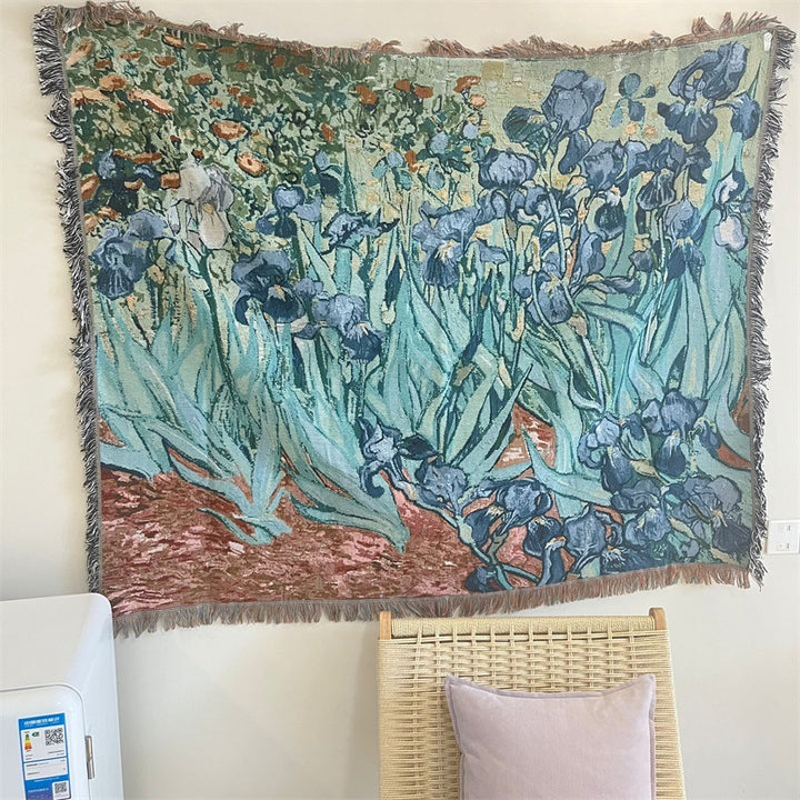 Artistic Woven Landscape Throw Blanket
