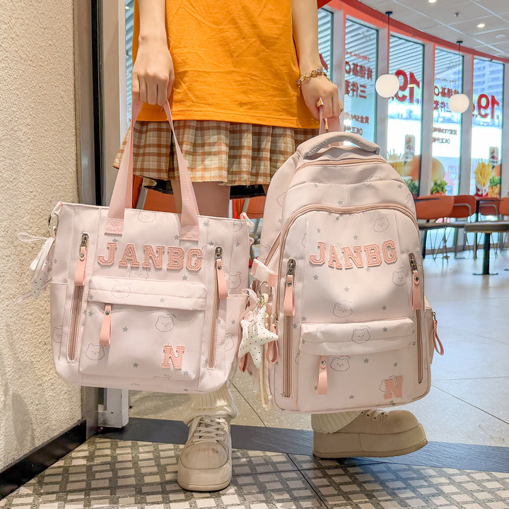 Casual Character-Embellished Backpack Kalsten
