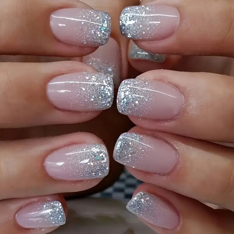 Glamorous Sparkling Square Press-On Nails Kalsten