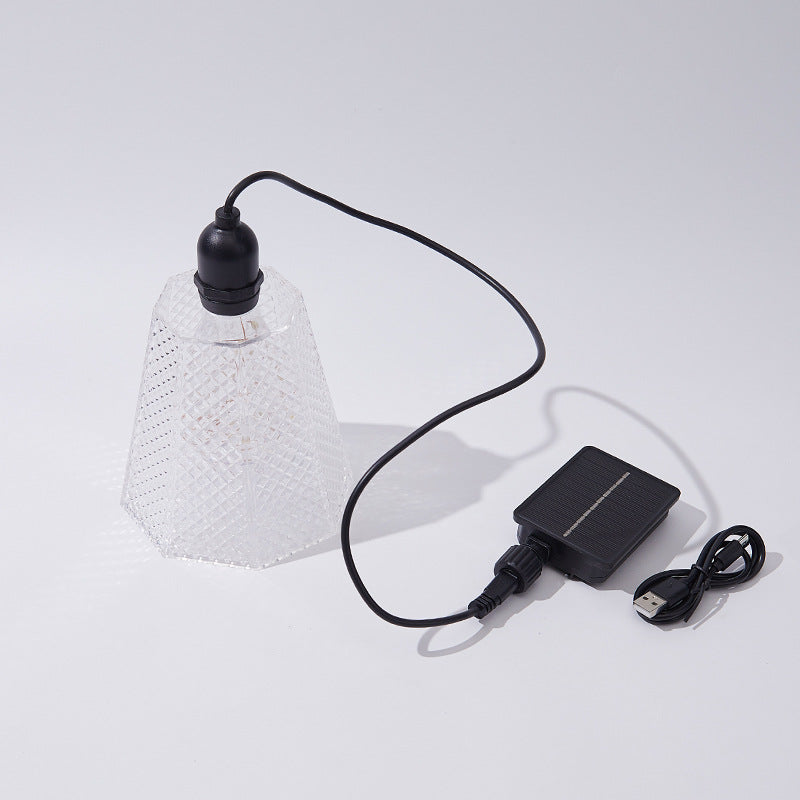 Crystal-Pattern Solar Pendant Light USB Rechargeable LED Kalsten
