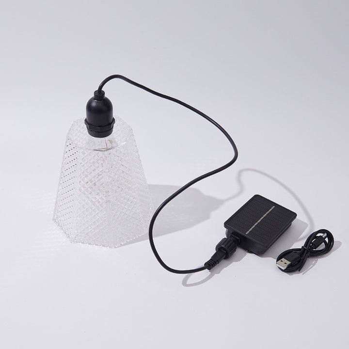 Crystal-Pattern Solar Pendant Light USB Rechargeable LED Kalsten