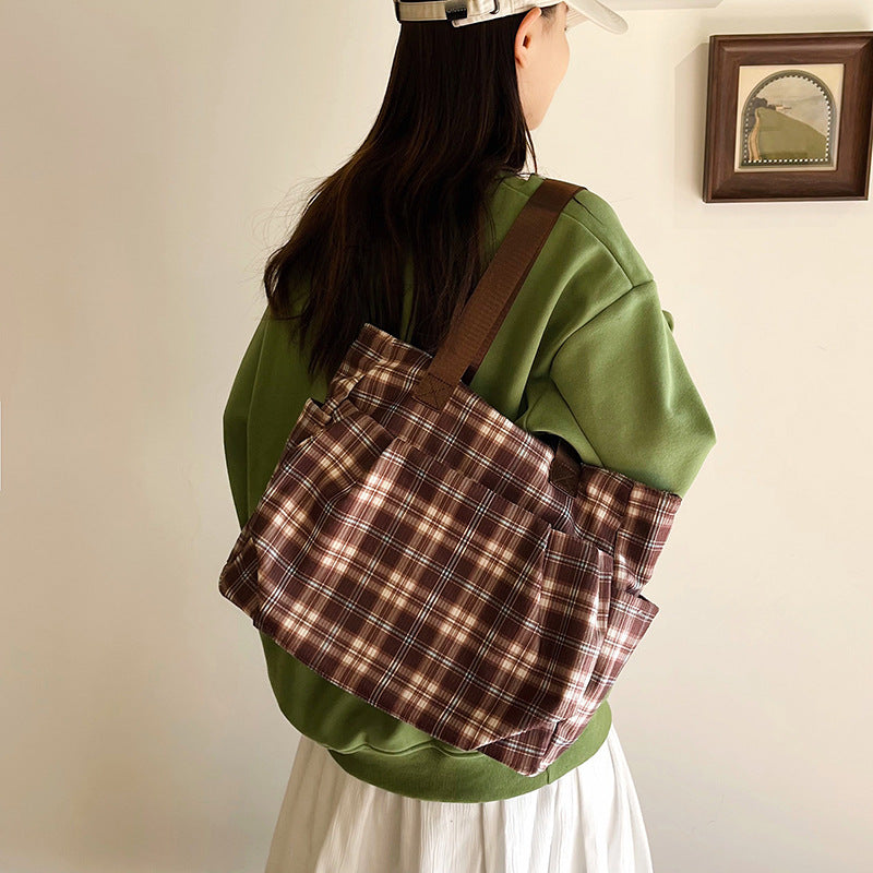 WoSpacious Plaid Utility Tote Bag Kalsten