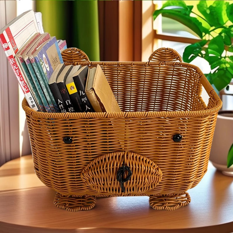 Handcrafted natural material storage basket Kalsten