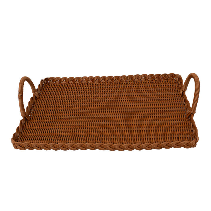 Handcrafted Woven Serving Tray Set Kalsten