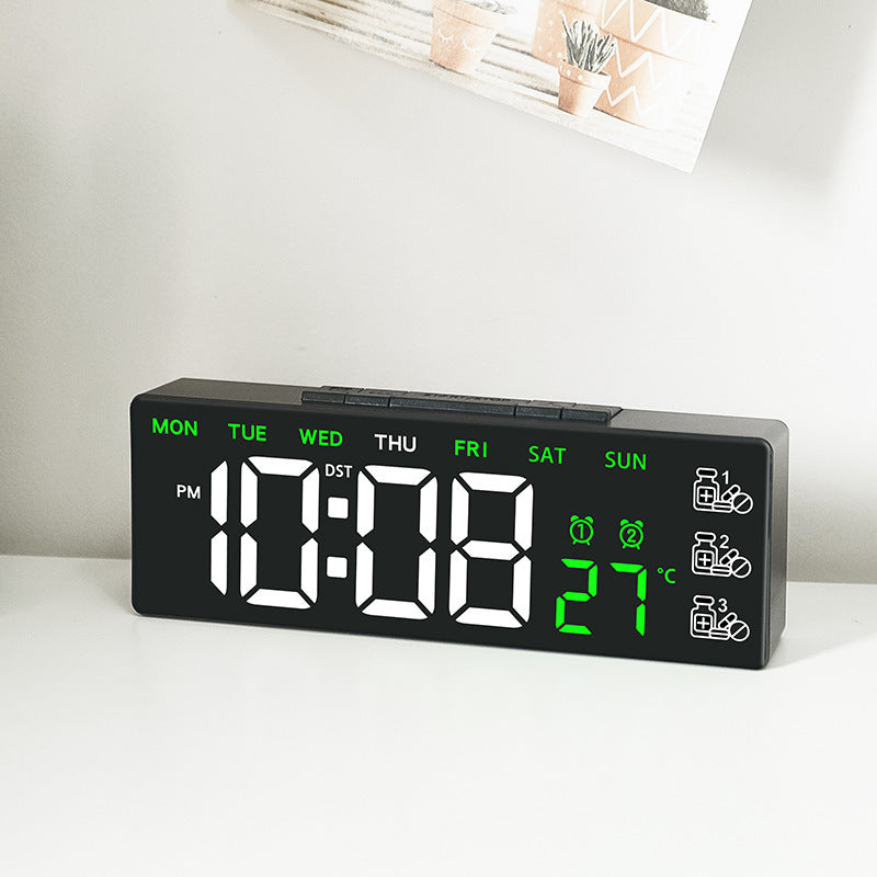 Digital LED desk clock with temperature and day of the week display Kalsten