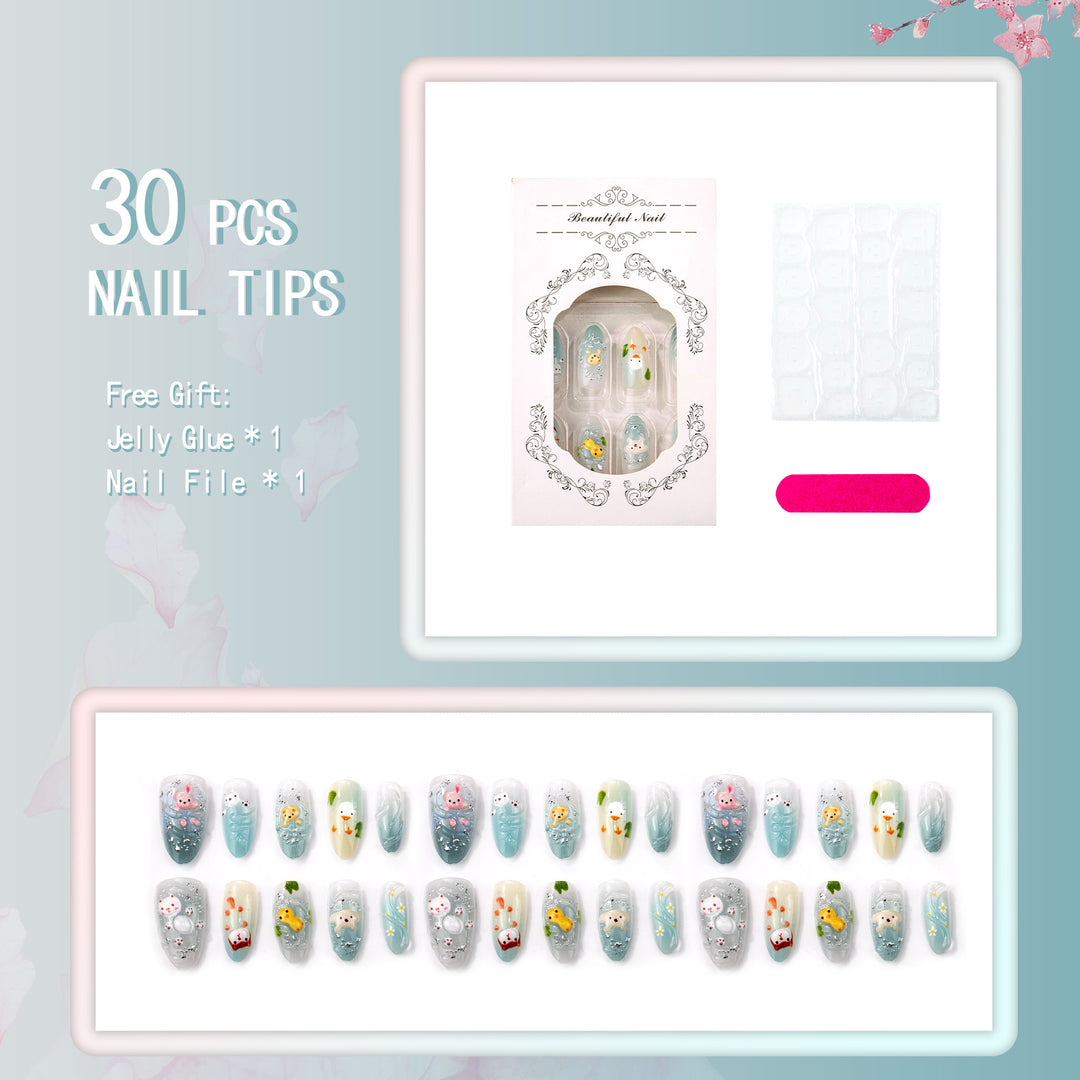 Whimsical Animal-Themed Press-On Nail Collection