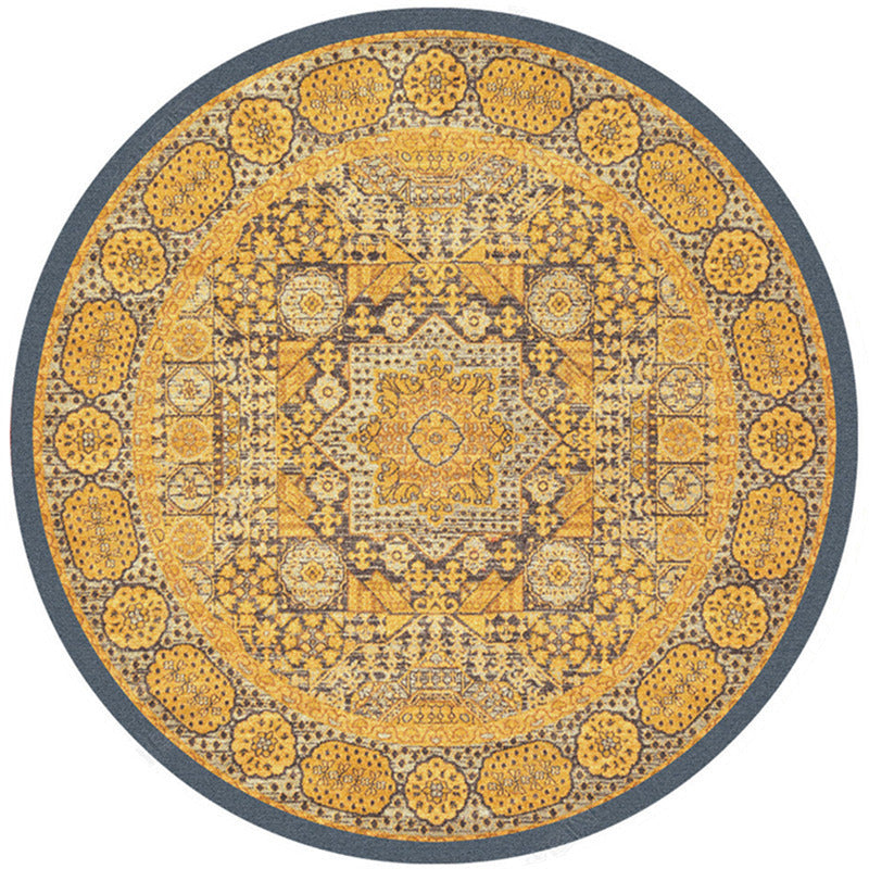 Round Geometric Pattern Area Rug