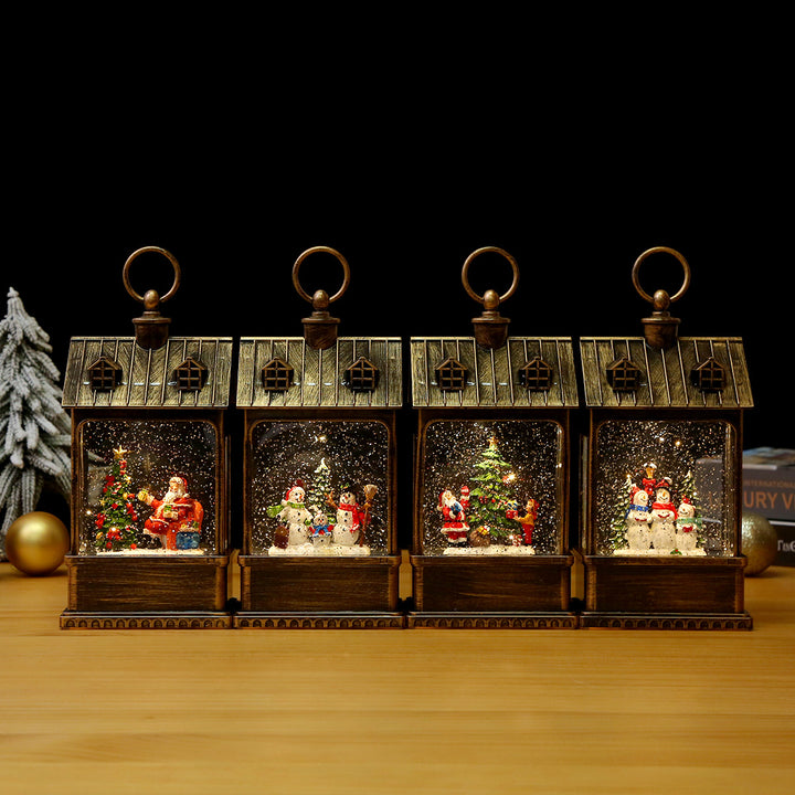 Nostalgic Christmas lantern with movable large Santa Claus Kalsten