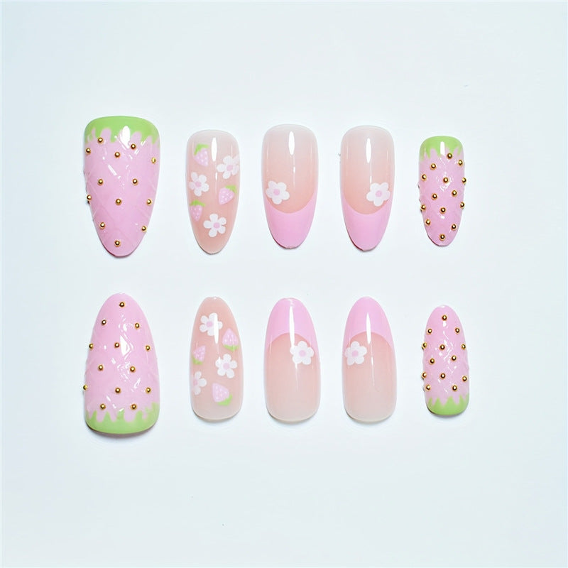 Strawberry-Themed Press-On Nail Set Kalsten