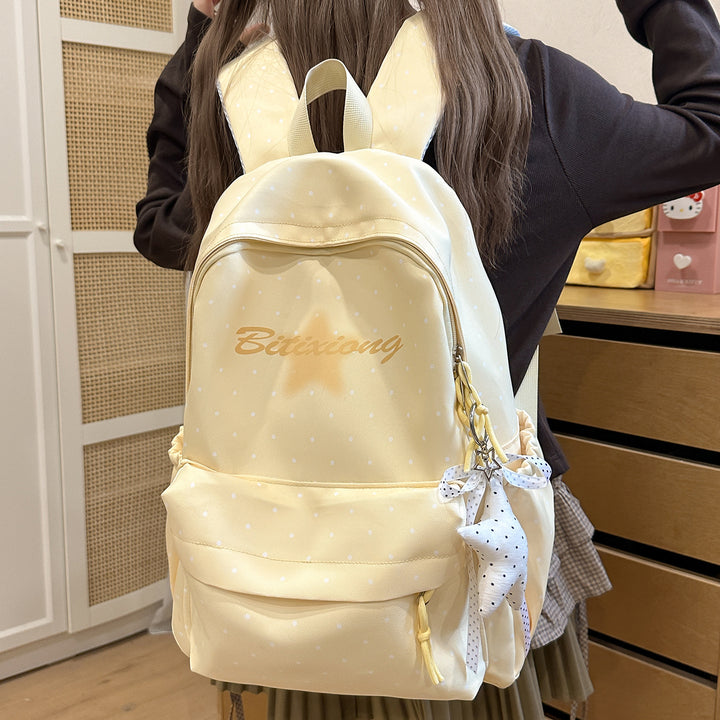 Charming Polka Dot Casual Backpack Kalsten