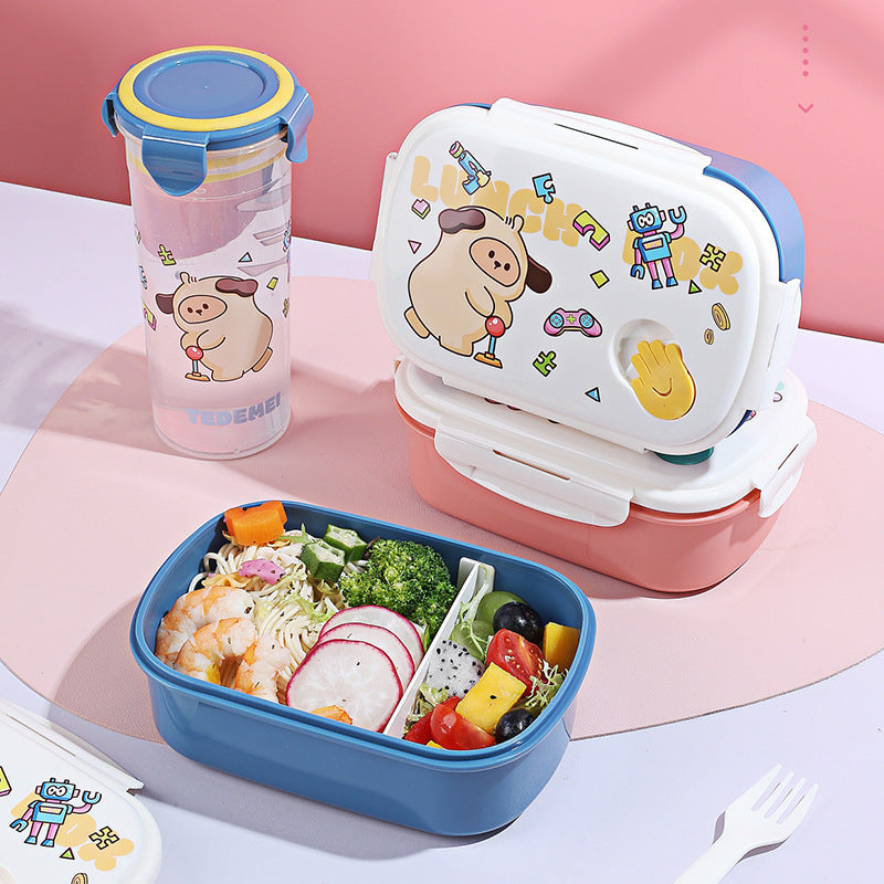 Fun-Themed Cartoon Bento Lunch Box Set