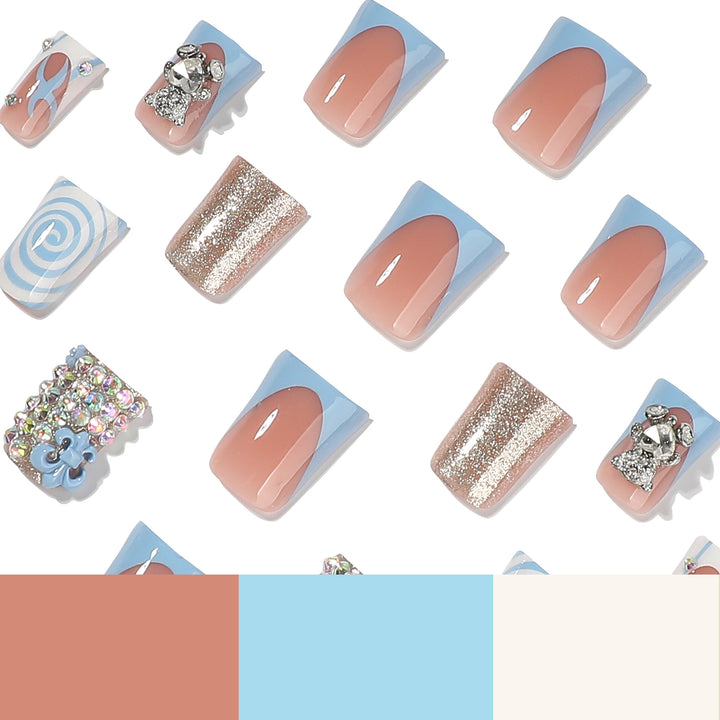 Artful nail art with cute animal motifs and glitter accents Kalsten