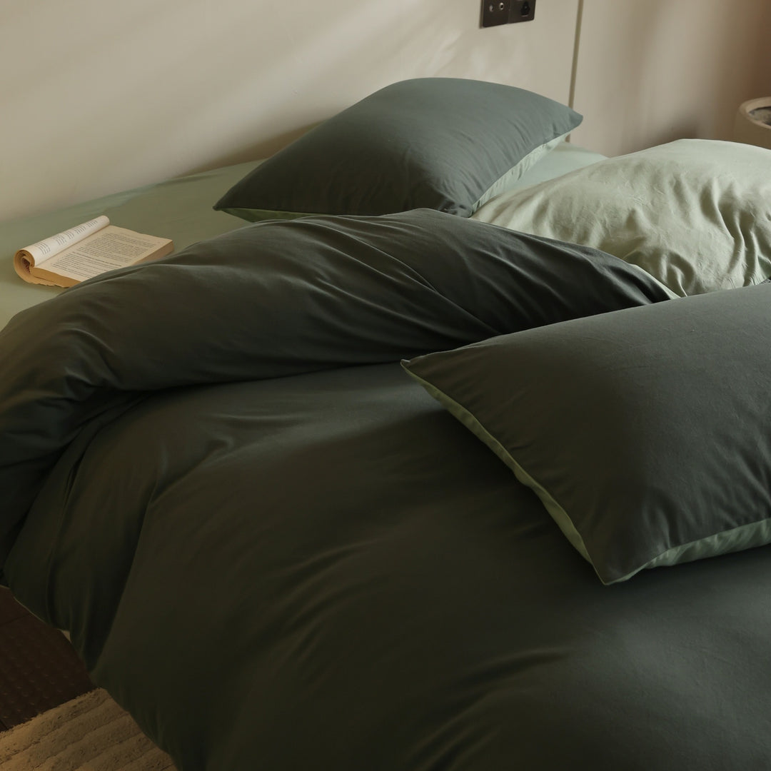 Reversible bedding set made of cotton-linen with skin-friendly, breathable structure