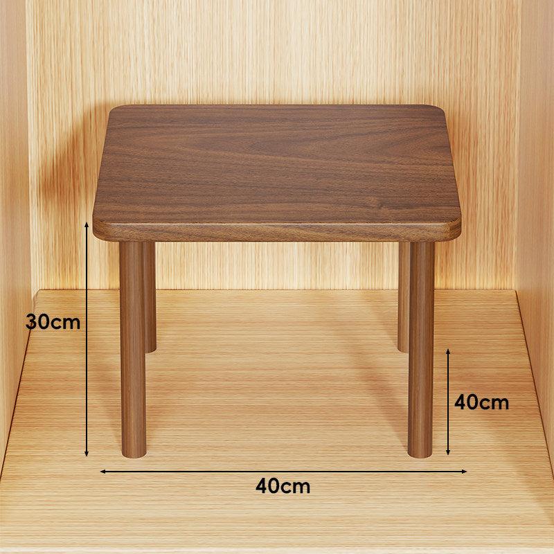 Height-Adjustable Rectangular Wooden Riser Table with Detachable Round Legs