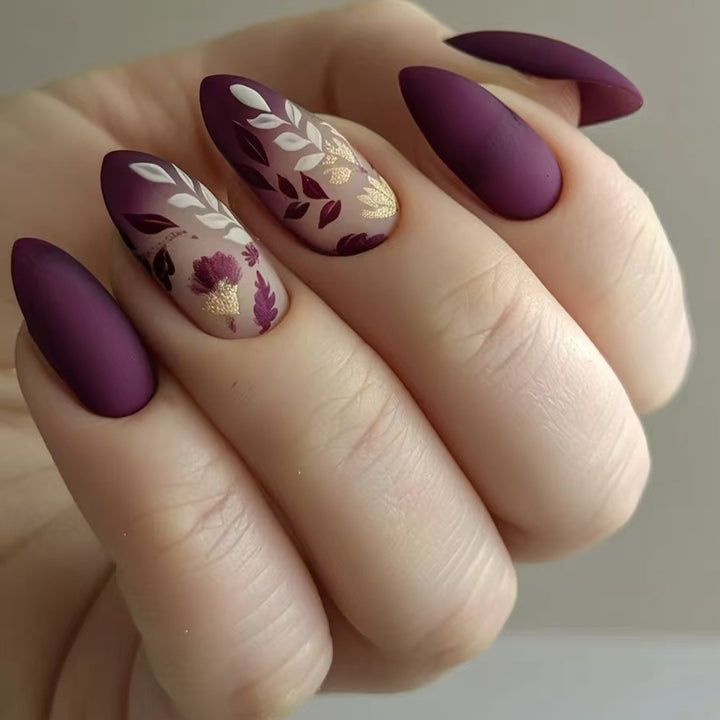 Elegant Floral Press-On Nail Set Kalsten
