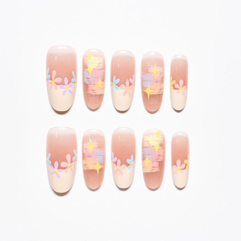 Floral Decorative Press-On Nail Set Kalsten