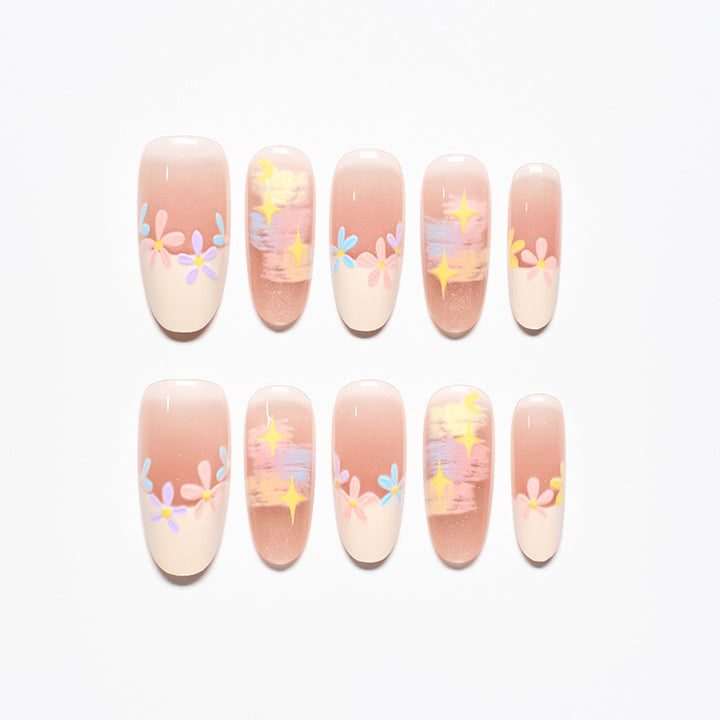 Floral Decorative Press-On Nail Set Kalsten