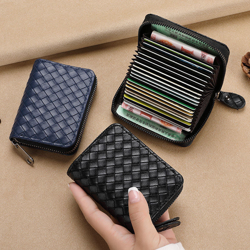Compact Woven Zippered Card Holder Kalsten