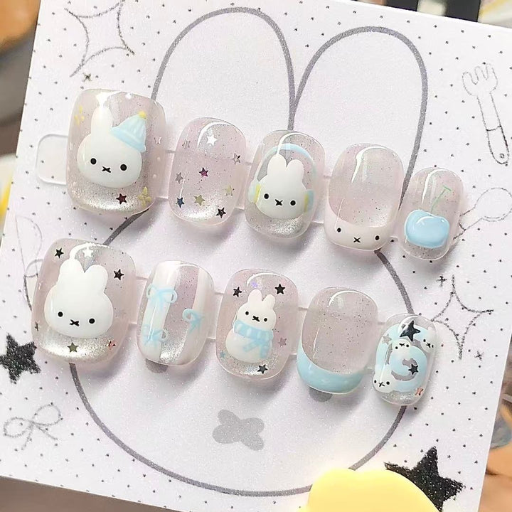 Whimsical Bunny-Themed Press-On Nail Set Kalsten