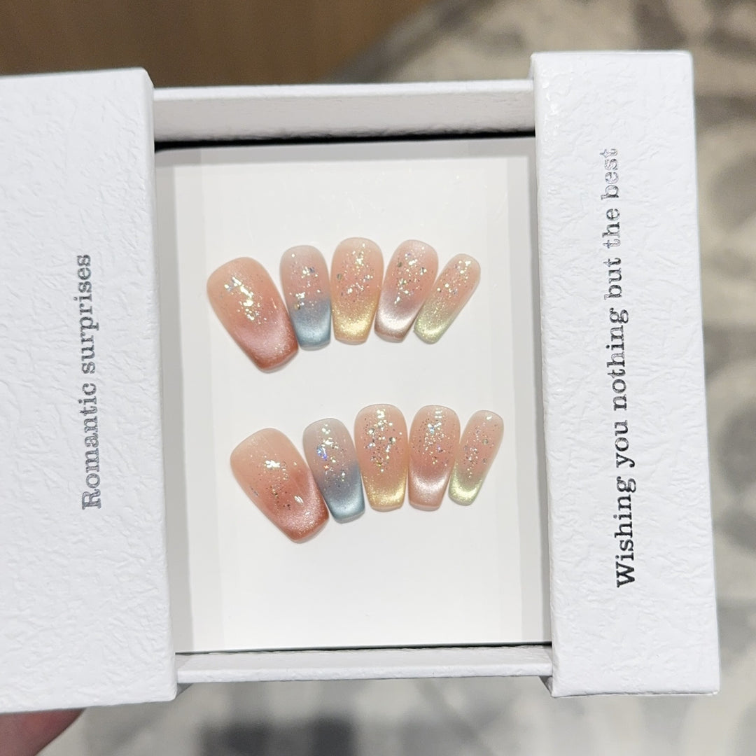 Elegant artificial nail tips with ombre effect Kalsten