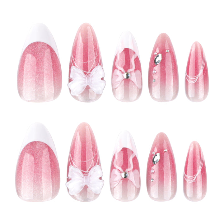 Artful acrylic nails with floral design and glitter embellishment Kalsten