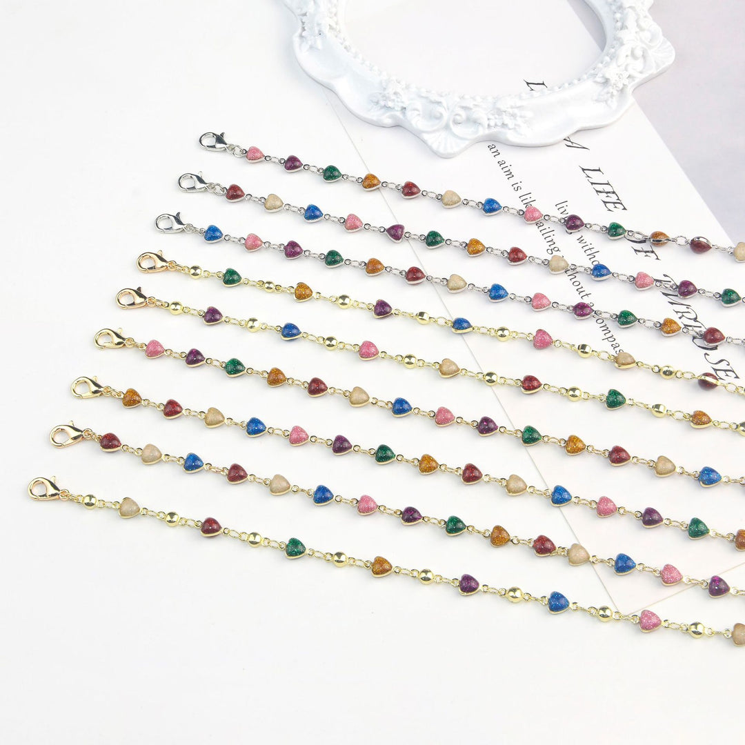 Heart-Shaped Beaded Anklet Kalsten