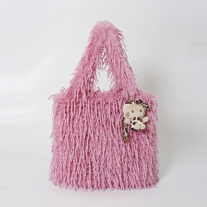 Plush Textured Shopping Tote