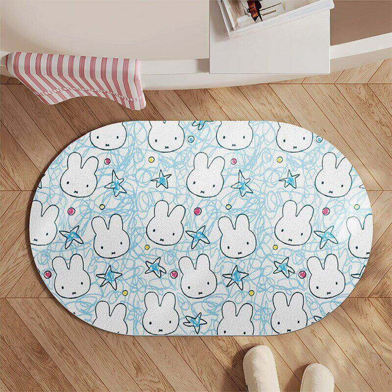 Cute Cartoon Cat-Themed Bath Rug