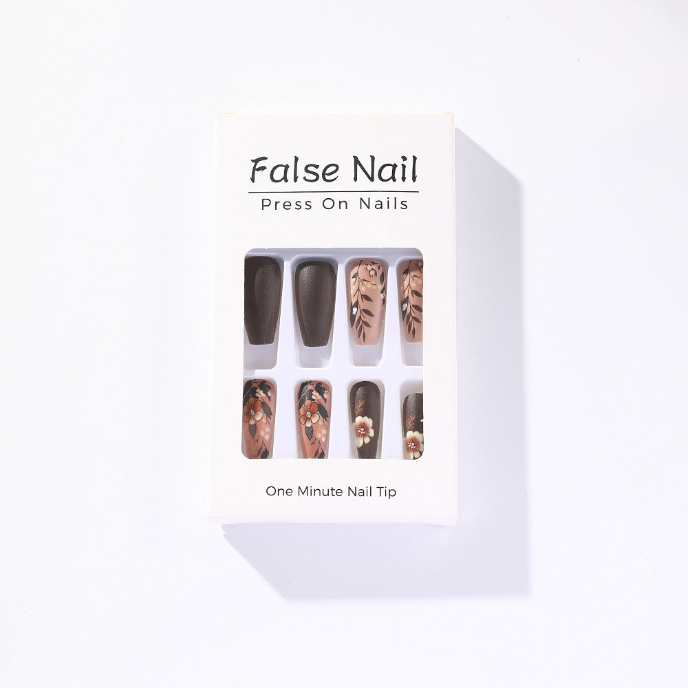 Fake Nail Set with Elegant Floral Designs Kalsten