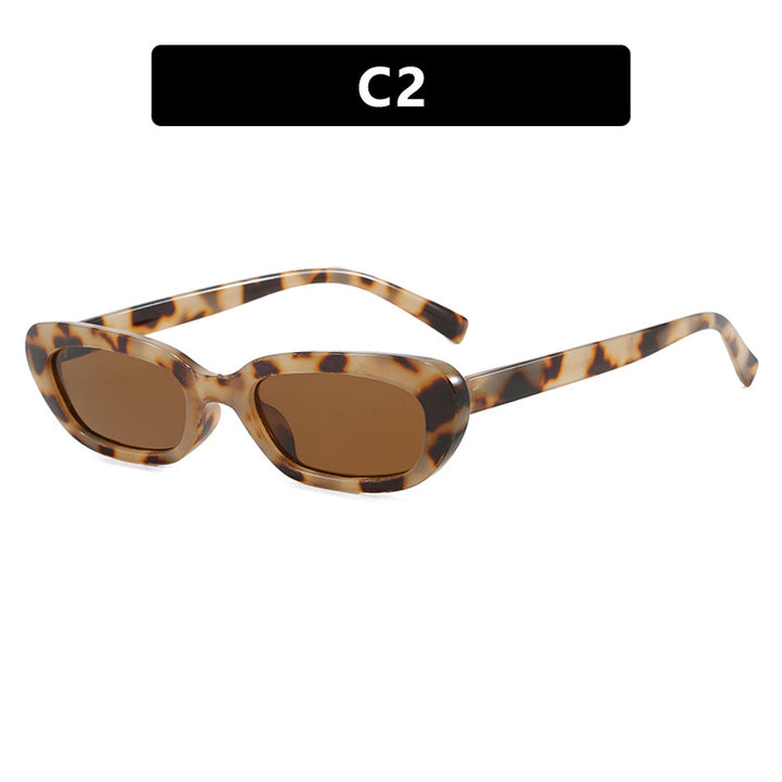 Women's trendy cat-eye sunglasses with transparent plastic frame and UV protection Kalsten