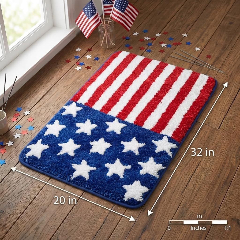 Patriotic Themed Bath Mat Kalsten