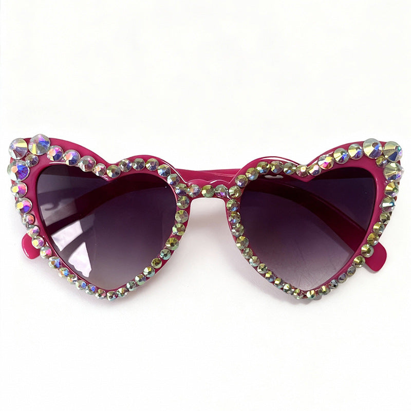 Rhinestone Heart-Shaped Sunglasses Kalsten