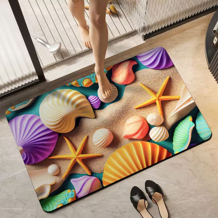 Floral-Themed Non-Slip Bath Mat Kalsten
