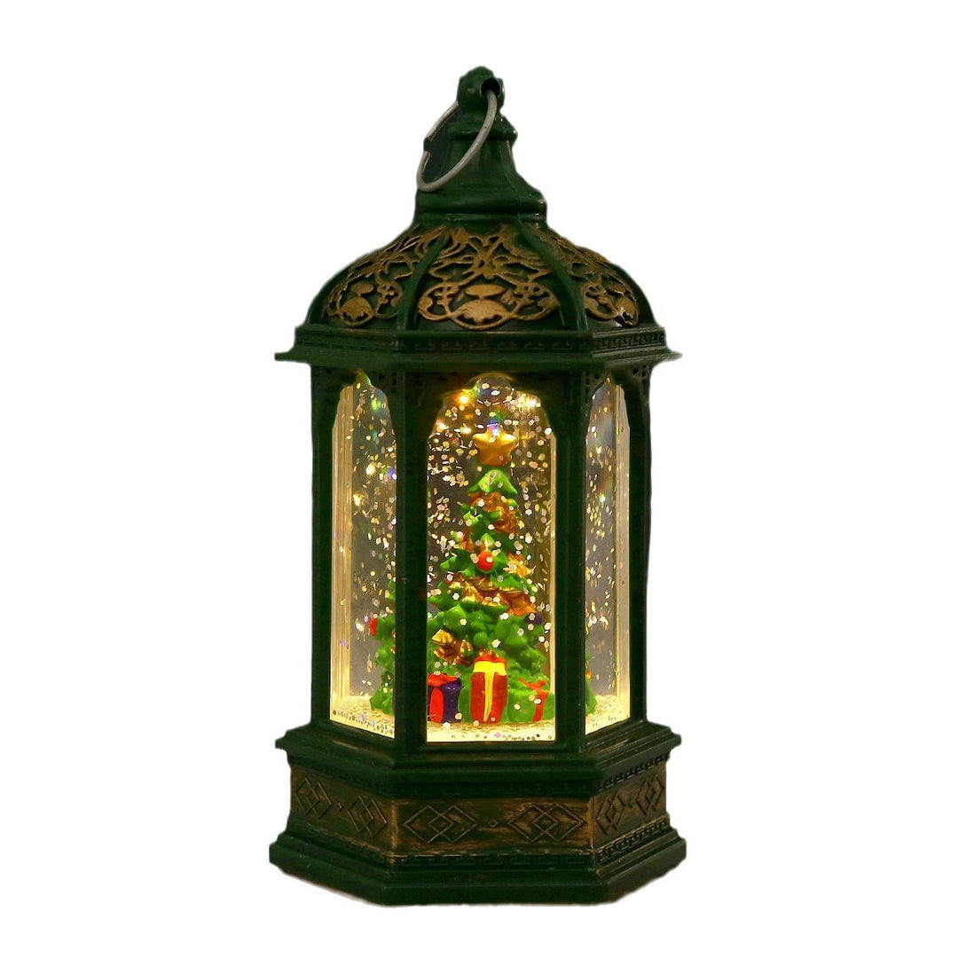 Nostalgic Christmas lantern with moving Santa Claus Kalsten