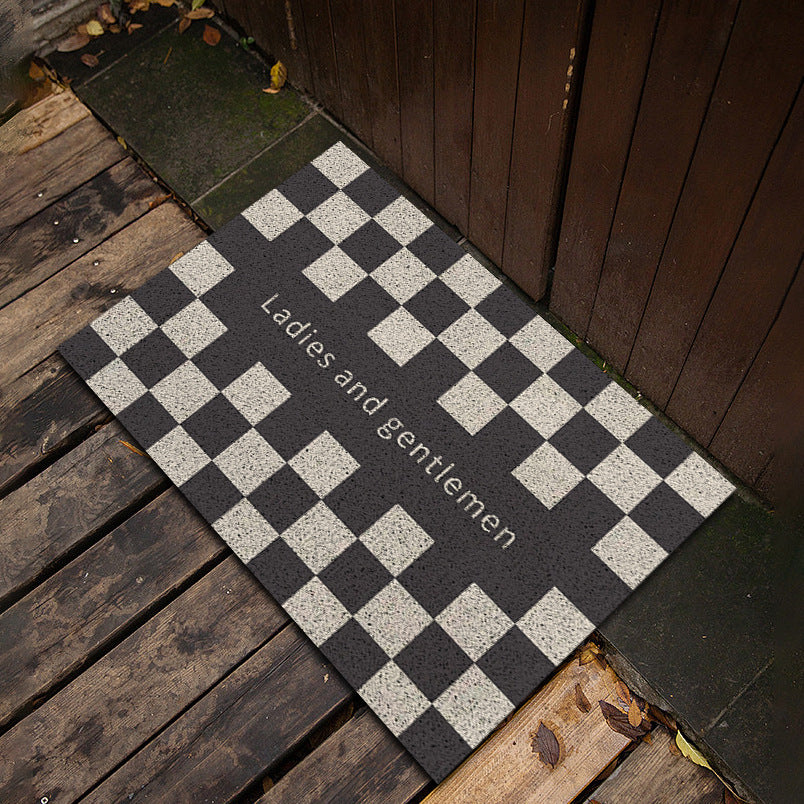 Checkerboard-Themed Welcome Mat