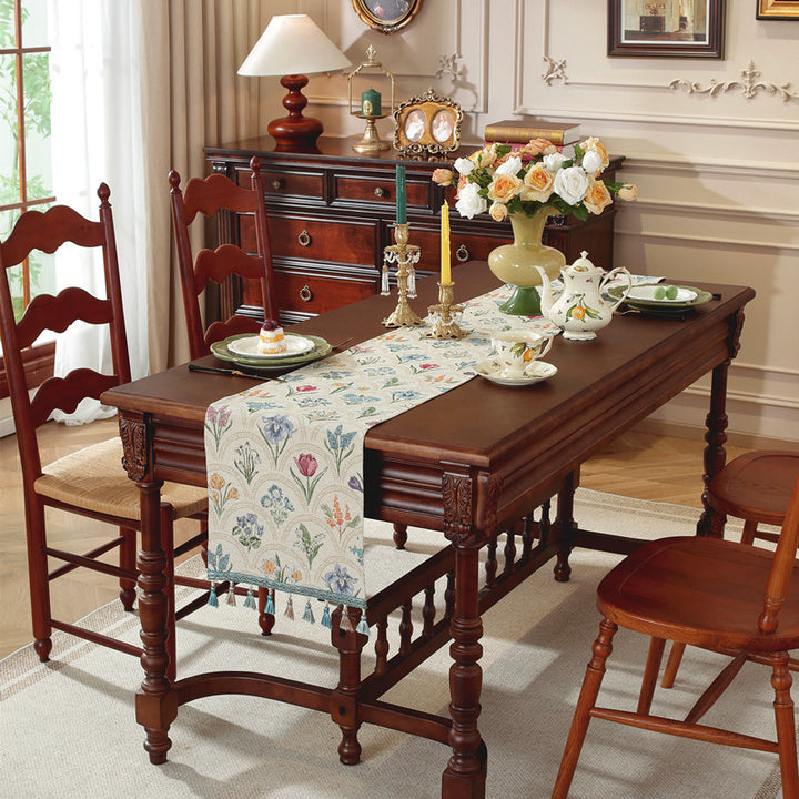 Floral Embroidered Table Runner