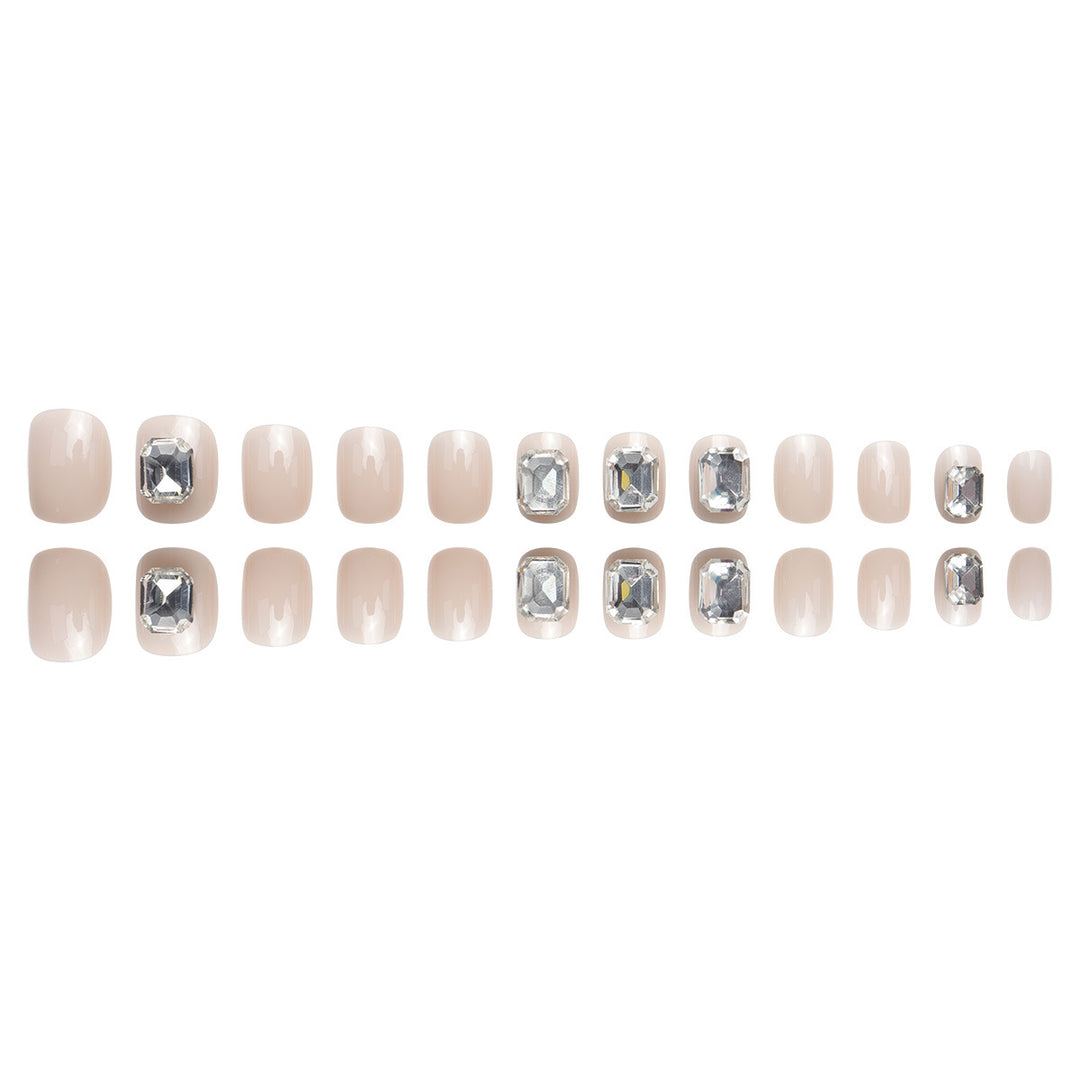 Glamorous Rhinestone-Embellished Press-On Nails Kalsten