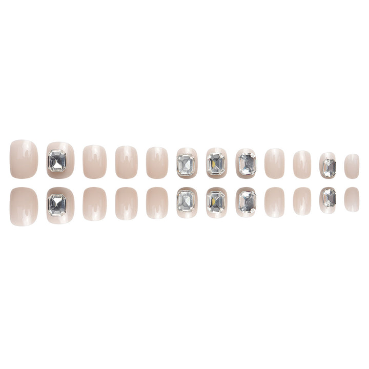 Glamorous Rhinestone-Embellished Press-On Nails Kalsten