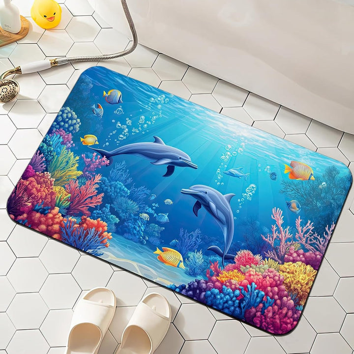 Floral-Patterned Comfort Bath Mat Kalsten