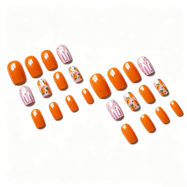 Creative Carrot-Themed Nail Art Set