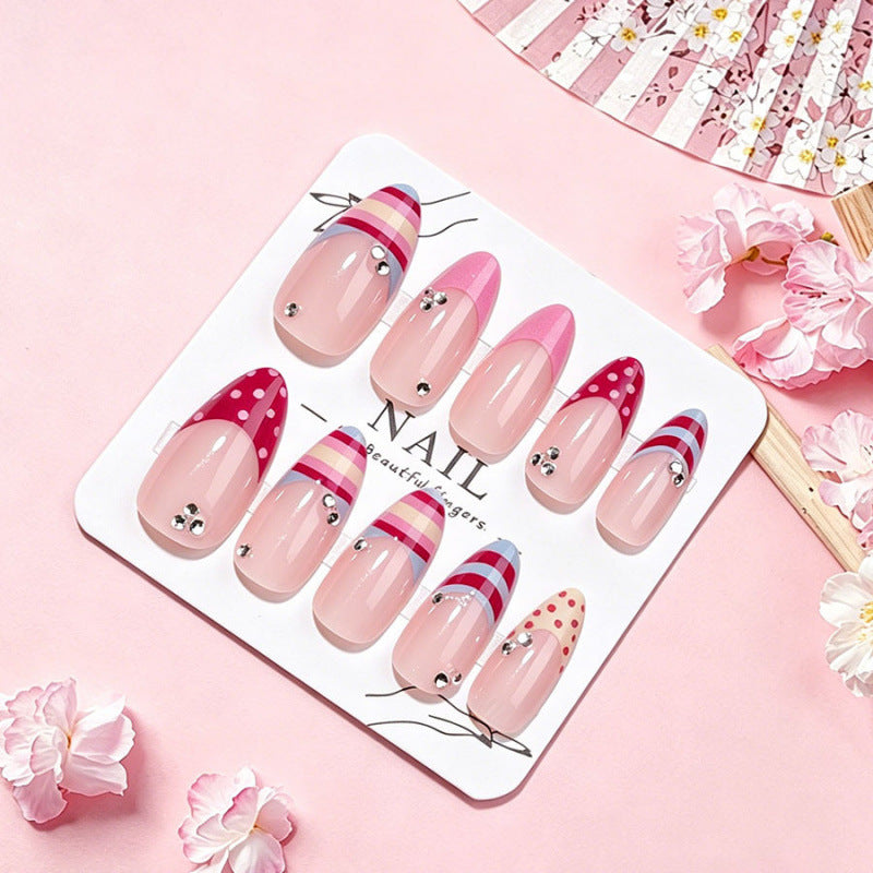 Creative Press-On Nail Set with Decorative Patterns
