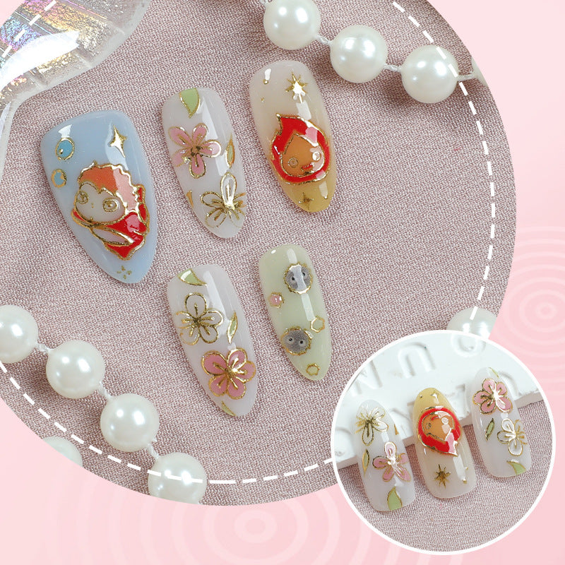 Artistic Character-Themed Press-On Nail Art Set Kalsten