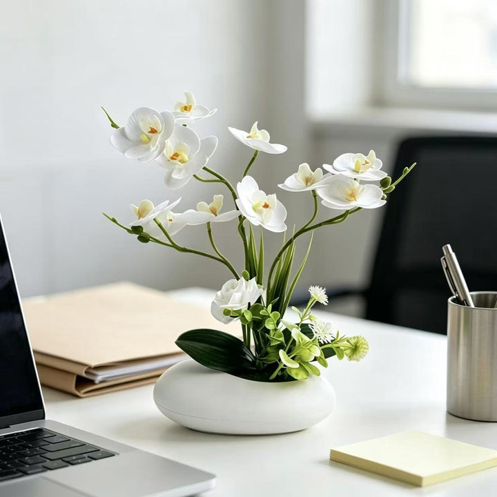 Lifelike Orchid Decorative Centerpiece