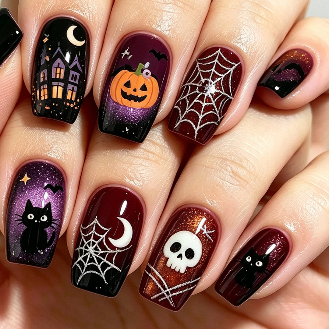 Halloween-Themed Press-On Nail Art Kalsten