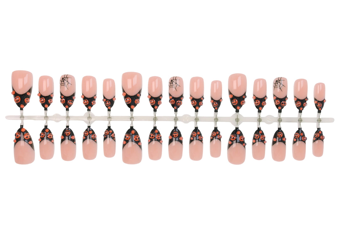 Halloween Art Nail Set with Creative Pumpkin and Spider Designs Kalsten